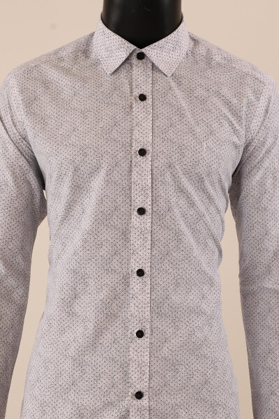 Uzun Kol Slim Fit Desenli Gömlek - 6