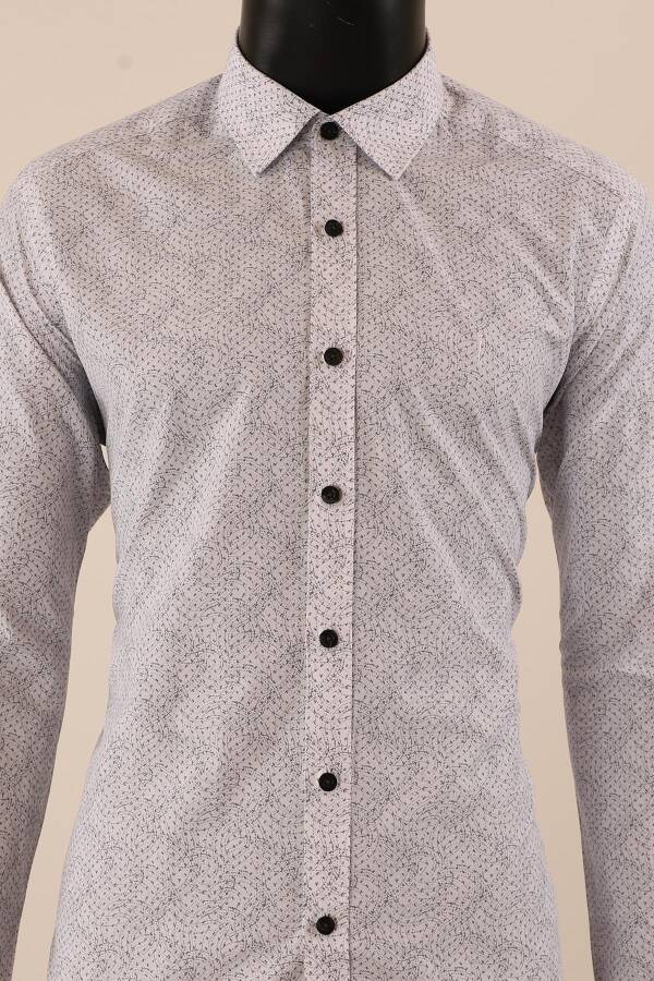 Uzun Kol Slim Fit Desenli Gömlek - 6