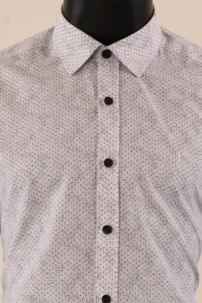 Uzun Kol Slim Fit Desenli Gömlek - 7