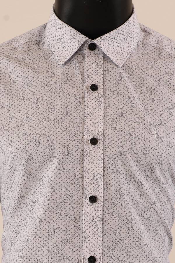 Uzun Kol Slim Fit Desenli Gömlek - 7