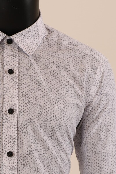 Uzun Kol Slim Fit Desenli Gömlek - 8