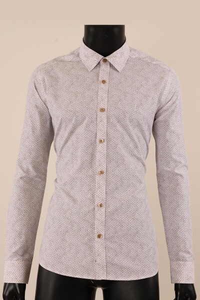 Uzun Kol Slim Fit Desenli Gömlek - 13