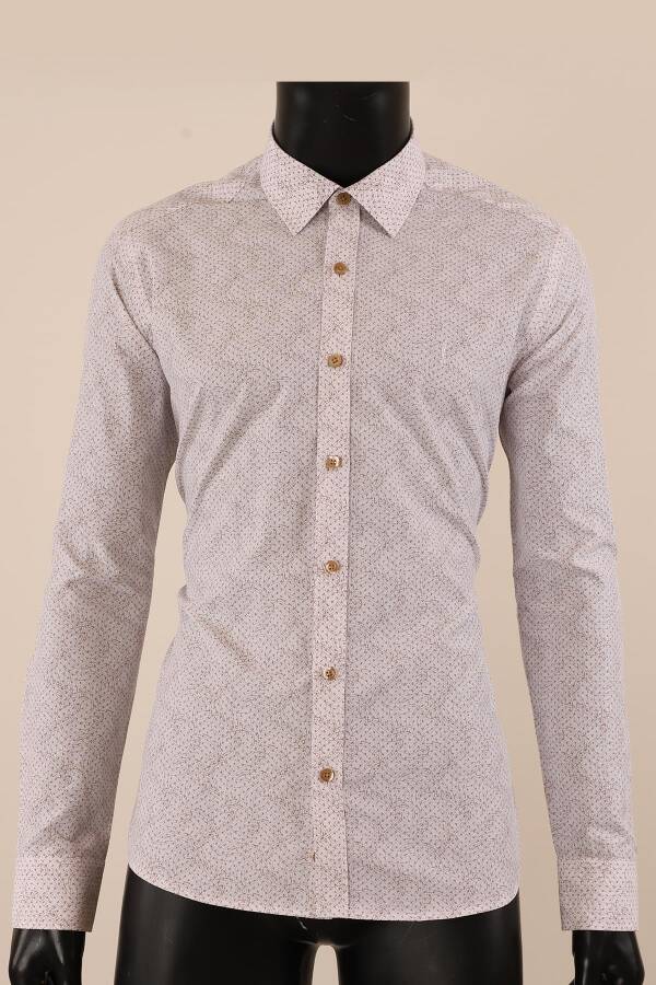 Uzun Kol Slim Fit Desenli Gömlek - 13