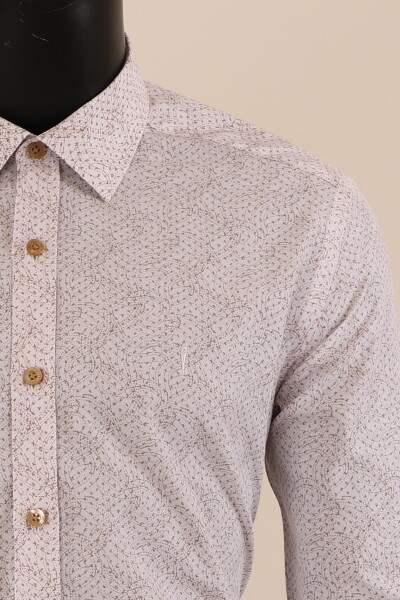 Uzun Kol Slim Fit Desenli Gömlek - 16