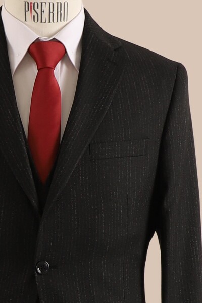 Yelekli Takım Elbise Slim Fit - 4