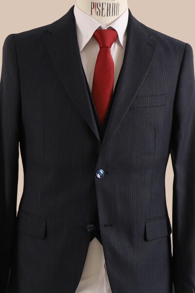 Yelekli Takım Elbise Slim Fit - 8