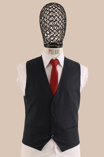 Yelekli Takım Elbise Slim Fit - 10