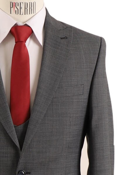 Yelekli Takım Elbise Slim Fit - 11
