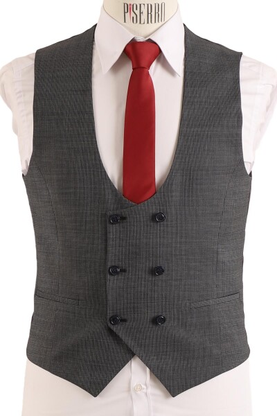 Yelekli Takım Elbise Slim Fit - 12