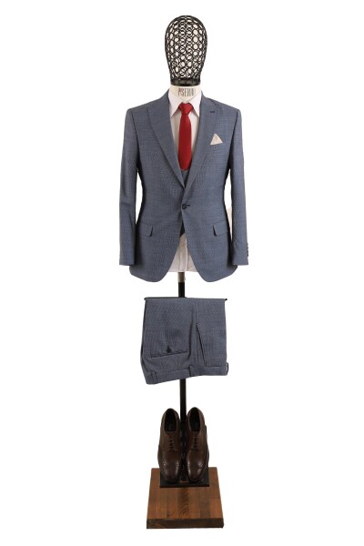 Yelekli Takım Elbise Slim Fit - 15