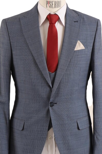 Yelekli Takım Elbise Slim Fit - 17