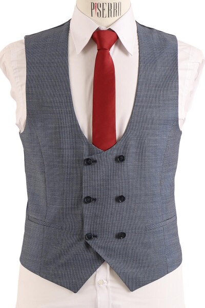Yelekli Takım Elbise Slim Fit - 19