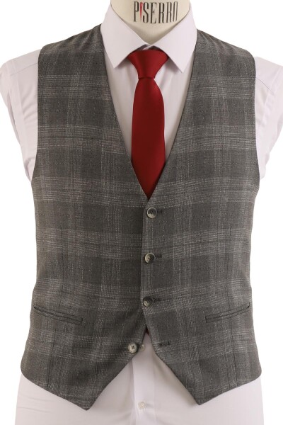Yelekli Takım Elbise Slim Fit Erkek - 6