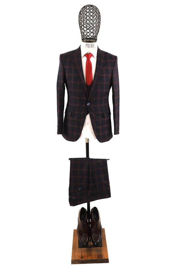 Yelekli Takım Elbise Slim Fit Erkek - 2