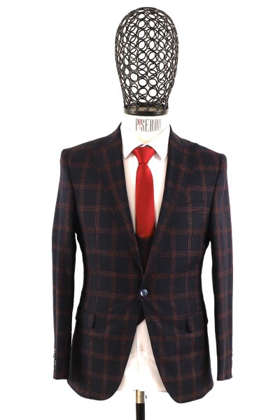 Yelekli Takım Elbise Slim Fit Erkek - 3