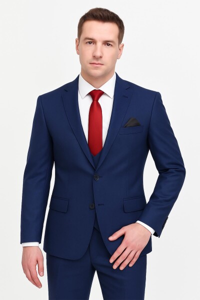 Yelekli Takım Elbise Slim Fit Erkek