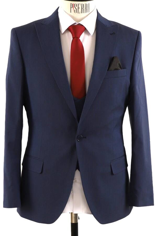 Yelekli Takım Elbise Slim Fit Erkek - 3