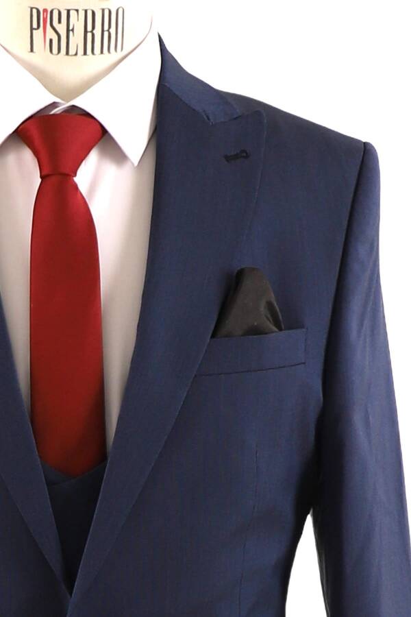 Yelekli Takım Elbise Slim Fit Erkek - 5