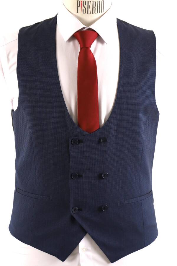 Yelekli Takım Elbise Slim Fit Erkek - 6