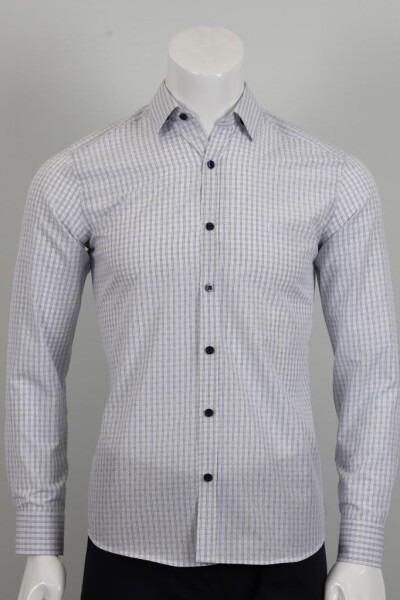 Uzun Kol Slim Fit Kareli Gömlek - 1