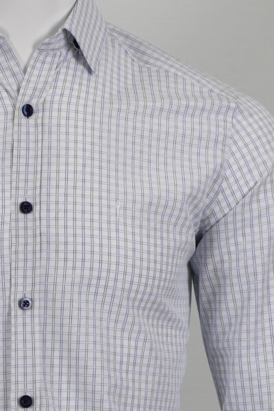 Uzun Kol Slim Fit Kareli Gömlek - 3