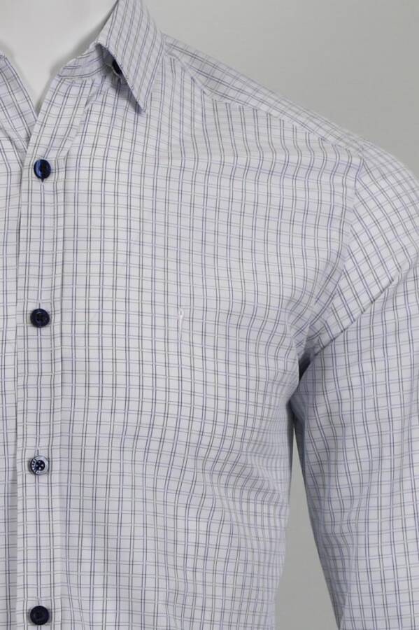 Uzun Kol Slim Fit Kareli Gömlek - 3